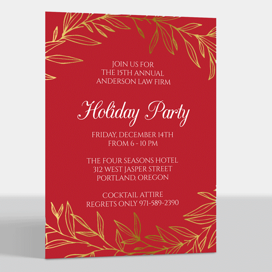 Elegant Foil Wreath Invitations